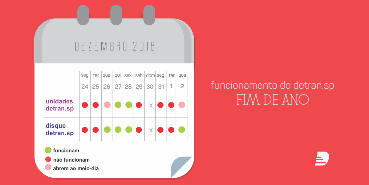 Confira o expediente do Detran.SP no Natal e Ano-Novo