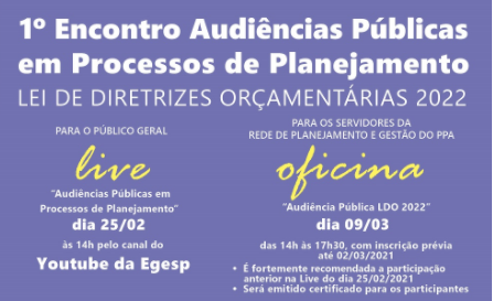1º Encontro Audiências Públicas